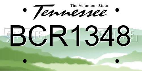 BCR1348 Tennessee License Plate