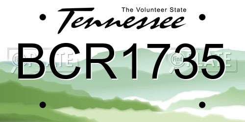 BCR1735 Tennessee License Plate