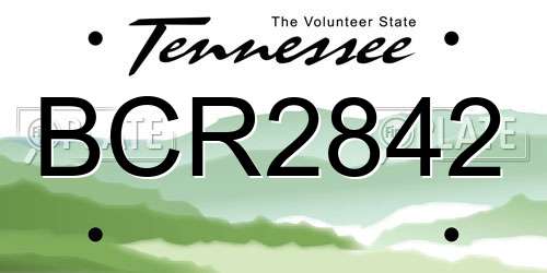 BCR2842 Tennessee License Plate