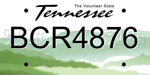 BCR4876 Tennessee License Plate