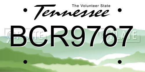 BCR9767 Tennessee License Plate