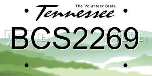 BCS2269 Tennessee License Plate