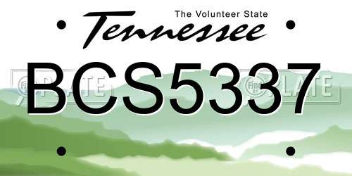 BCS5337 Tennessee License Plate