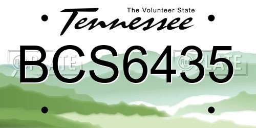 BCS6435 Tennessee License Plate