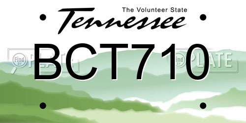 BCT710 Tennessee License Plate