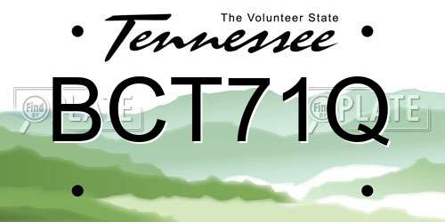 BCT71Q Tennessee License Plate