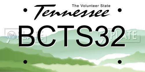 BCTS32 Tennessee License Plate