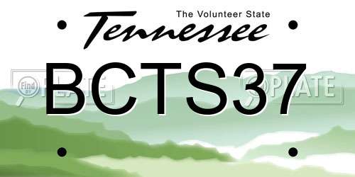 BCTS37 Tennessee License Plate