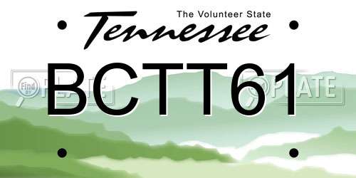 BCTT61 Tennessee License Plate