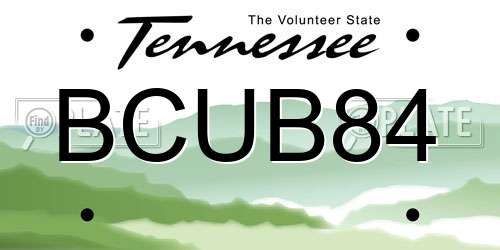 BCUB84 Tennessee License Plate