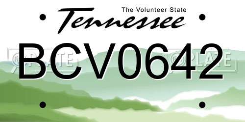 BCV0642 Tennessee License Plate