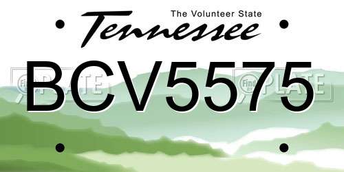 BCV5575 Tennessee License Plate