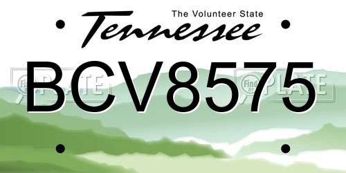 BCV8575 Tennessee License Plate
