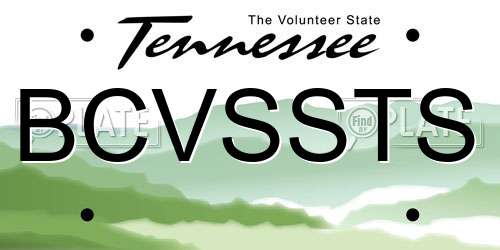 BCVSSTS Tennessee License Plate