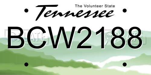 BCW2188 Tennessee License Plate