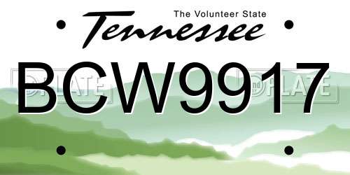 BCW9917 Tennessee License Plate
