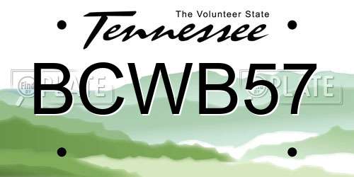 BCWB57 Tennessee License Plate