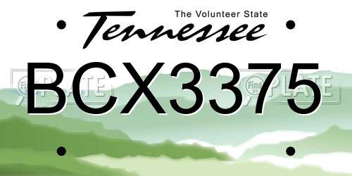 BCX3375 Tennessee License Plate