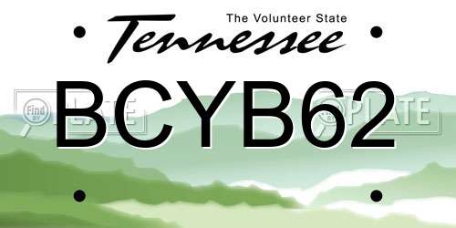 BCYB62 Tennessee License Plate