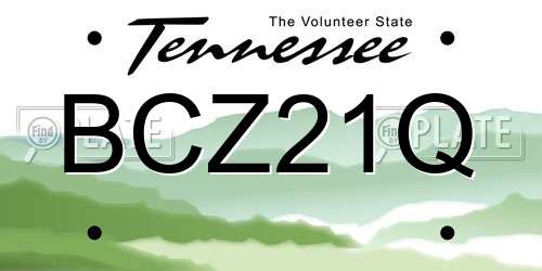 BCZ21Q Tennessee License Plate