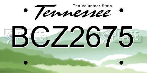 BCZ2675 Tennessee License Plate