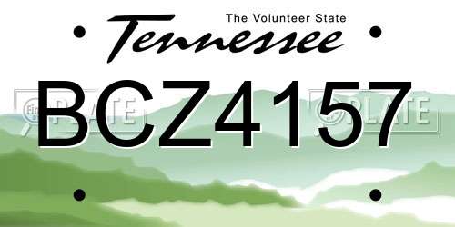 BCZ4157 Tennessee License Plate