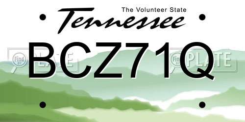 BCZ71Q Tennessee License Plate