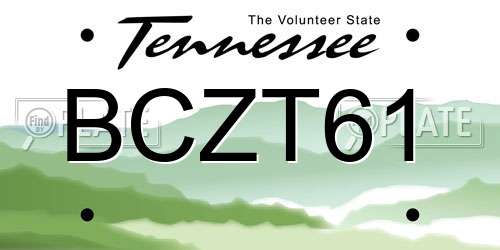 BCZT61 Tennessee License Plate