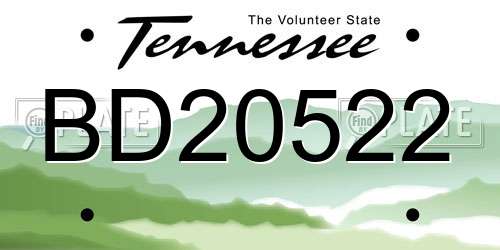BD20522 Tennessee License Plate