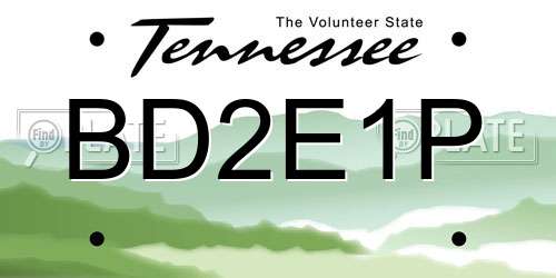 BD2E1P Tennessee License Plate