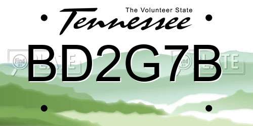 BD2G7B Tennessee License Plate