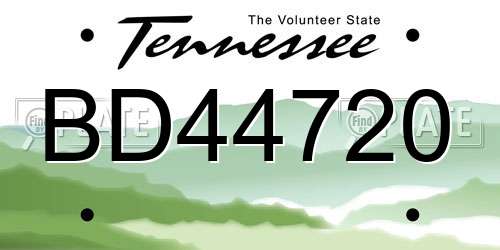 BD44720 Tennessee License Plate