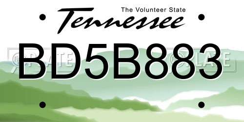 BD5B883 Tennessee License Plate