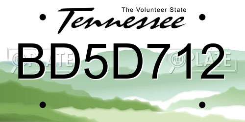 BD5D712 Tennessee License Plate