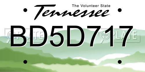 BD5D717 Tennessee License Plate