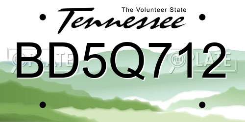 BD5Q712 Tennessee License Plate