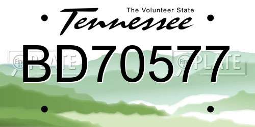 BD70577 Tennessee License Plate