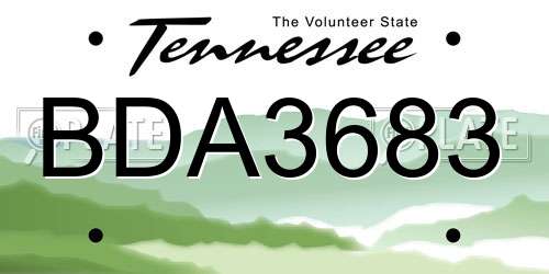 BDA3683 Tennessee License Plate