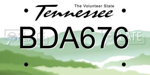 BDA676 Tennessee License Plate