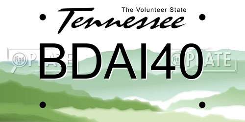 BDAI40 Tennessee License Plate