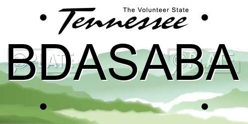 BDASABA Tennessee License Plate