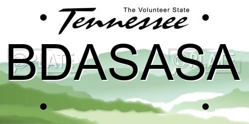 BDASASA Tennessee License Plate