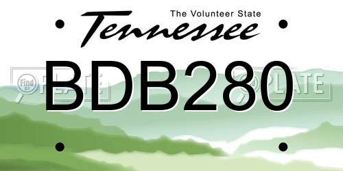 BDB280 Tennessee License Plate