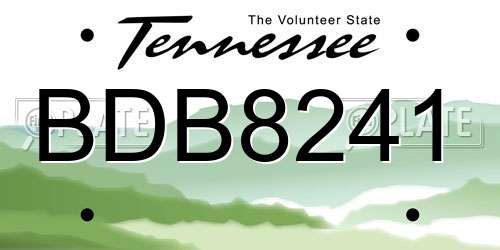 BDB8241 Tennessee License Plate