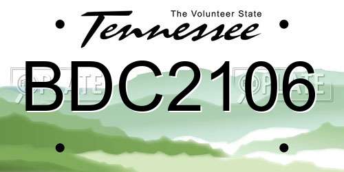 BDC2106 Tennessee License Plate