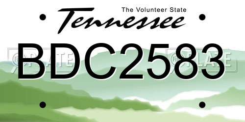 BDC2583 Tennessee License Plate