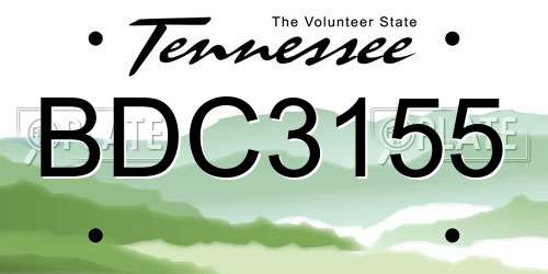 BDC3155 Tennessee License Plate