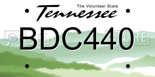 BDC440 Tennessee License Plate