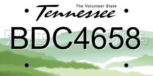 BDC4658 Tennessee License Plate