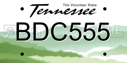 BDC555 Tennessee License Plate